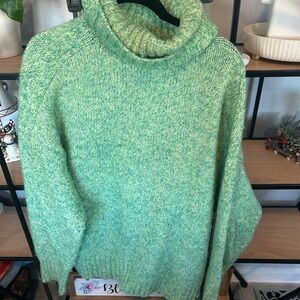 Zara Light Green Turtleneck Sweater